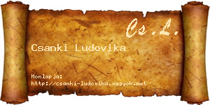 Csanki Ludovika névjegykártya